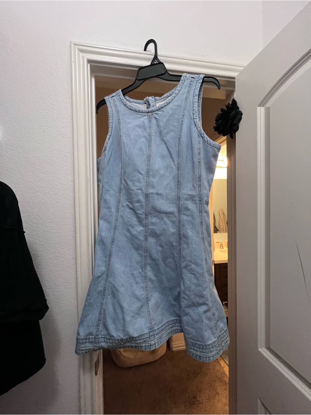 Sleeveless Light Blue Denim Midi Dress